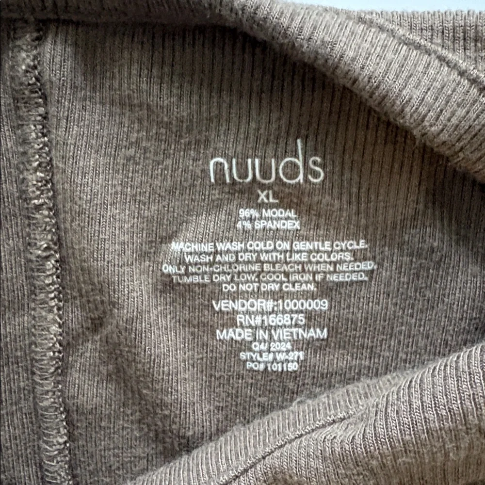 Nuuds Women's Slinky Rib Tee in Light Brown (Mocha?) - Picture 2 of 3